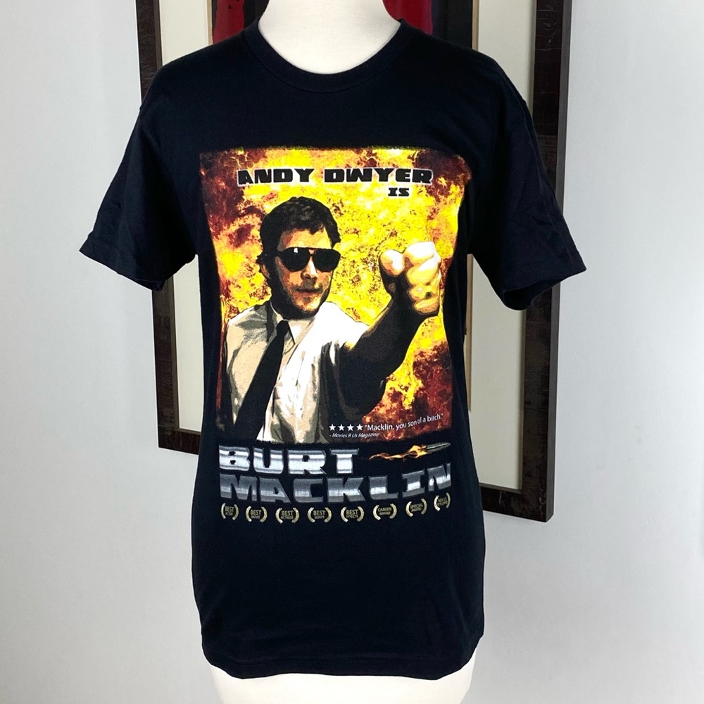 New Parks and Recreation Andy Dwyer is Burt Macklin TV Show Tee Shirt XS Rec